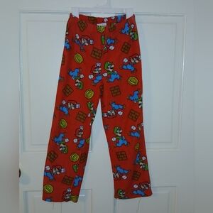 Super Mario Brothers Fleece Kids Pajama Bottoms Mario & Luigi Sz 10/12